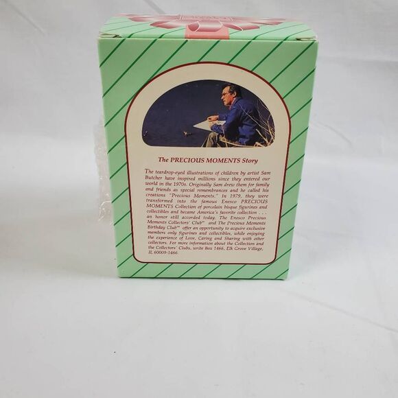 1994 Precious Moments Tidings of Joy Glass Ornament w/ Box Enesco Holiday Bow - Picture 4 of 5